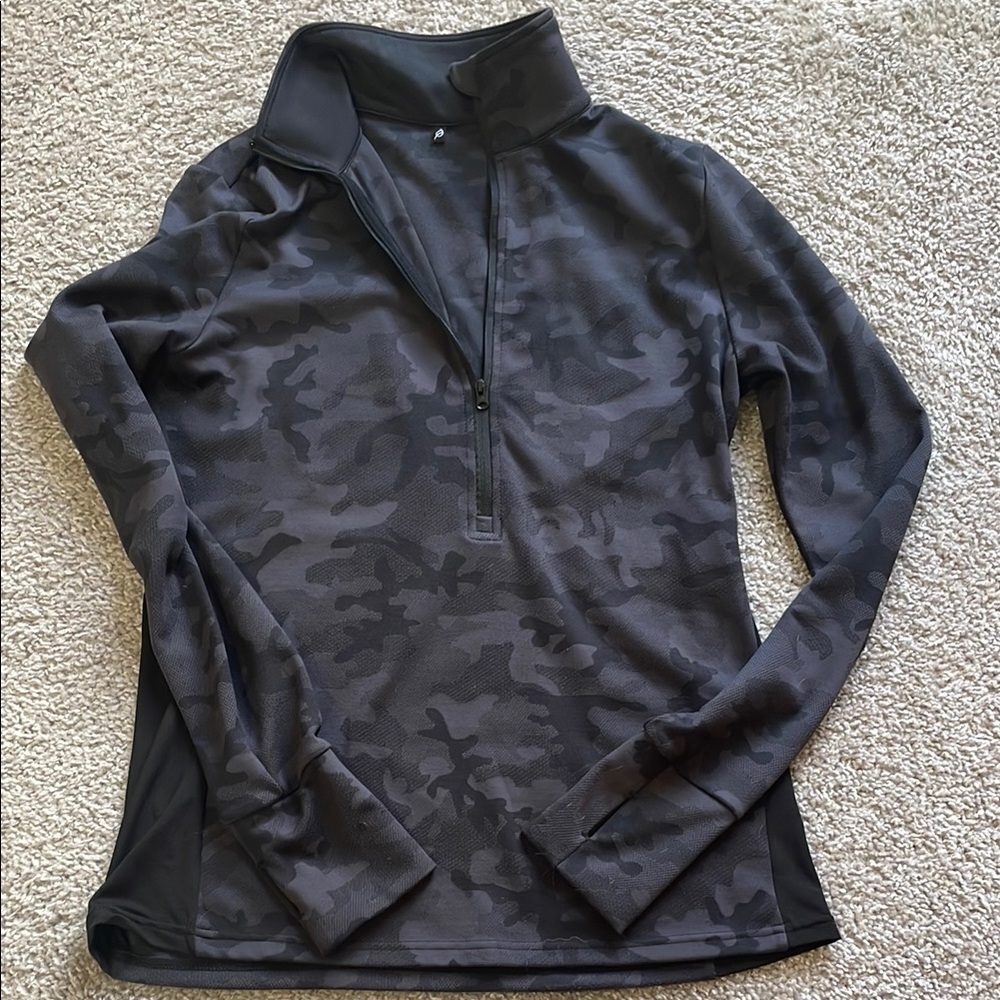 P’tula Black Camouflage Quarter-Zip Pullover